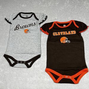 Cleveland Browns NFL Bodysuit Baby Girl Size 18 Months One Piece Bundle